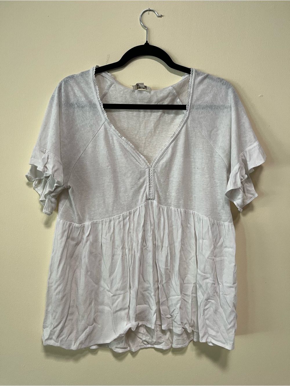 white flowy top